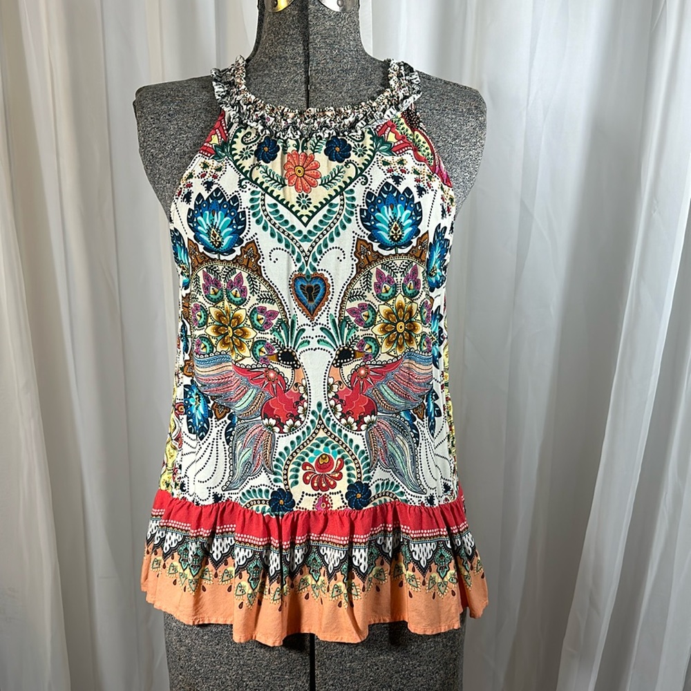 Farm For Anthropologie- Multicolor Boho Paisley Halter Top